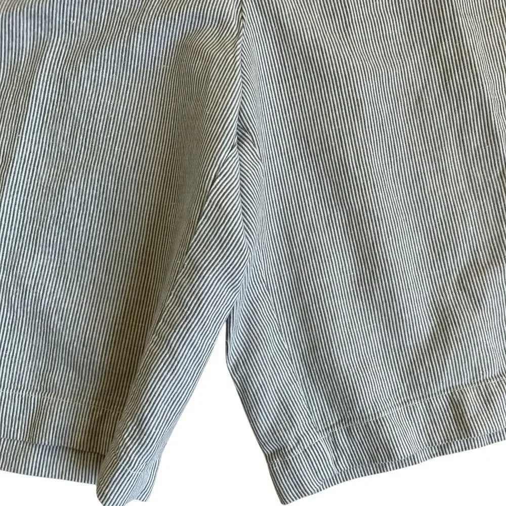 Izod Mens Striped Linen Blend Flat Front Chino Shorts 9.5” Inseam NWT Sz 38